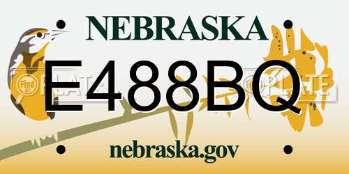 E488BQ Nebraska License Plate