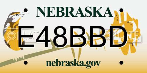 E48BBD Nebraska License Plate