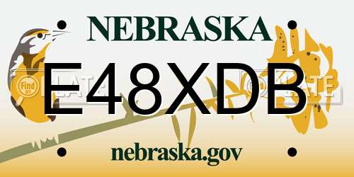 E48XDB Nebraska License Plate