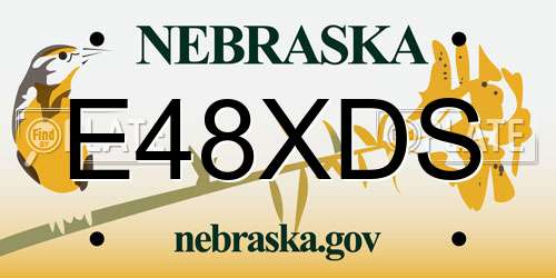 E48XDS Nebraska License Plate