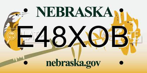 E48XOB Nebraska License Plate