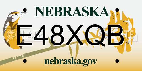 E48XQB Nebraska License Plate