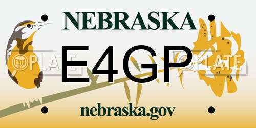 E4GP Nebraska License Plate