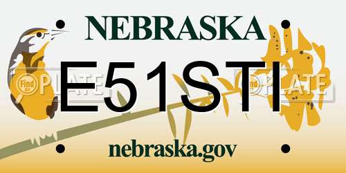 E51STI Nebraska License Plate