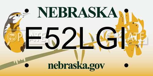 E52LGI Nebraska License Plate