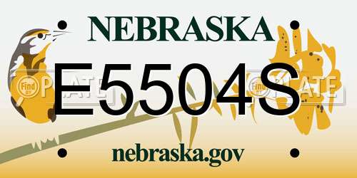 E5504S Nebraska License Plate