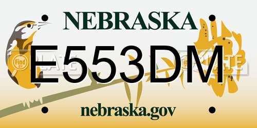 E553DM Nebraska License Plate