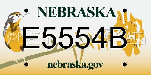 E5554B Nebraska License Plate