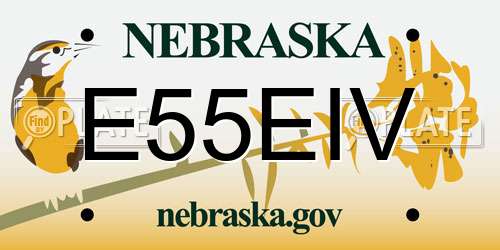 E55EIV Nebraska License Plate