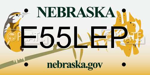E55LEP Nebraska License Plate