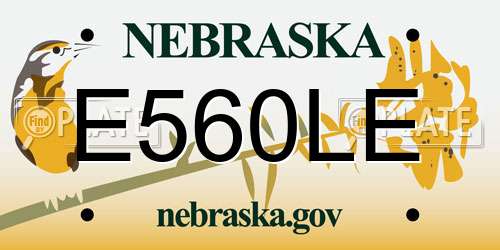 E560LE Nebraska License Plate
