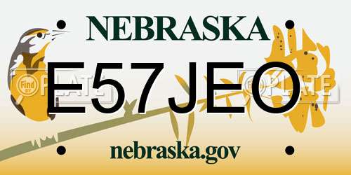 E57JEO Nebraska License Plate