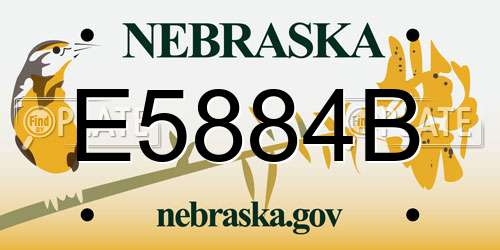 E5884B Nebraska License Plate
