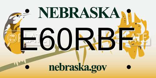 E60RBF Nebraska License Plate