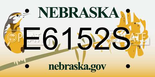 E6152S Nebraska License Plate