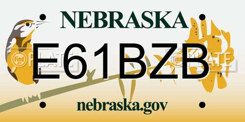 E61BZB Nebraska License Plate