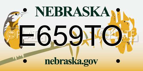 E659TO Nebraska License Plate