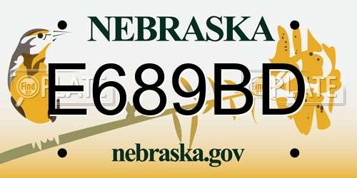 E689BD Nebraska License Plate