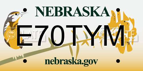 E70TYM Nebraska License Plate