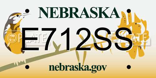 E712SS Nebraska License Plate