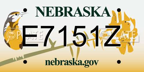 E7151Z Nebraska License Plate