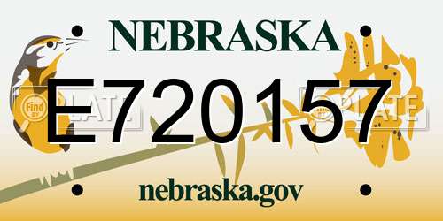 E720157 Nebraska License Plate
