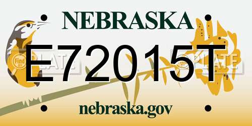 E72015T Nebraska License Plate