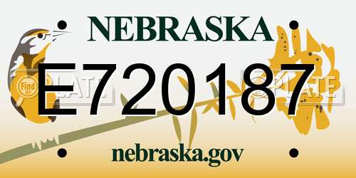 E720187 Nebraska License Plate