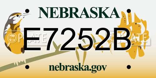E7252B Nebraska License Plate
