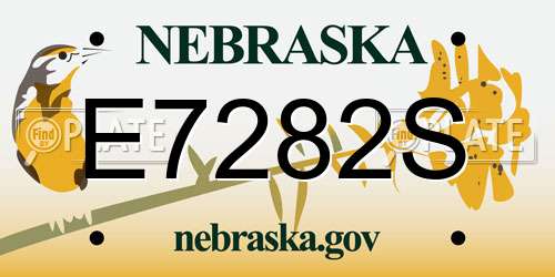 E7282S Nebraska License Plate