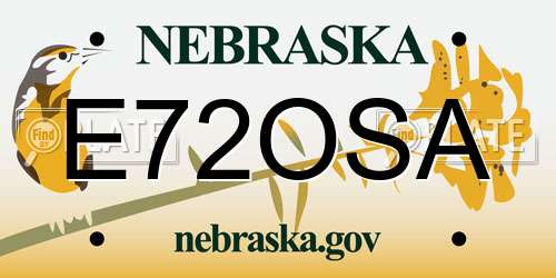 E72OSA Nebraska License Plate