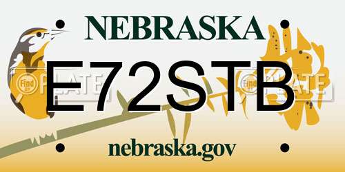 E72STB Nebraska License Plate