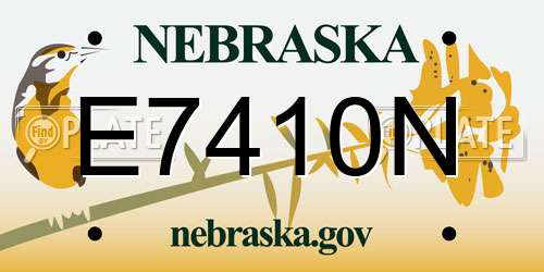 E7410N Nebraska License Plate