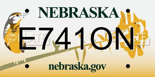 E741ON Nebraska License Plate