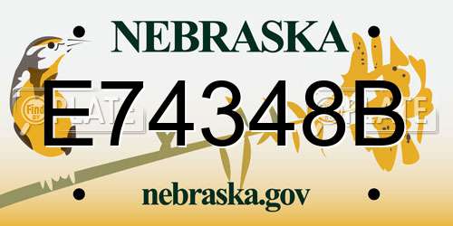 E74348B Nebraska License Plate