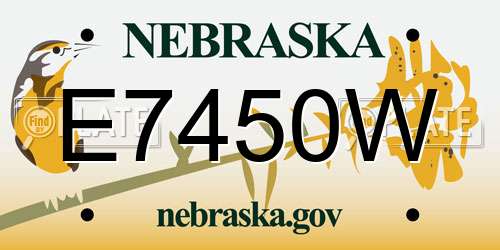 E7450W Nebraska License Plate