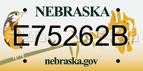 E75262B Nebraska License Plate