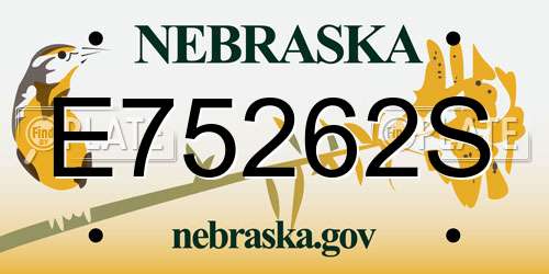 E75262S Nebraska License Plate