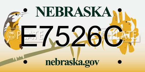 E7526C Nebraska License Plate