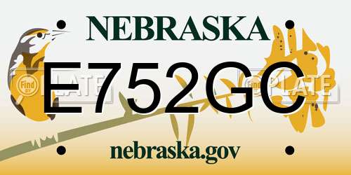 E752GC Nebraska License Plate