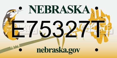 E75327T Nebraska License Plate