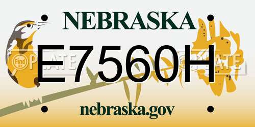E7560H Nebraska License Plate