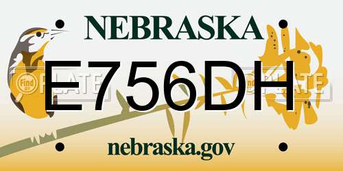 E756DH Nebraska License Plate