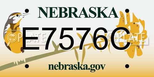 E7576C Nebraska License Plate
