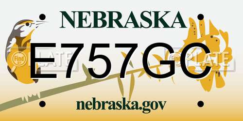 E757GC Nebraska License Plate