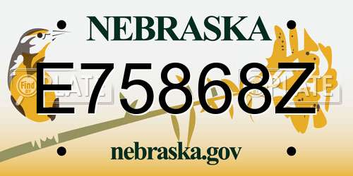 E75868Z Nebraska License Plate
