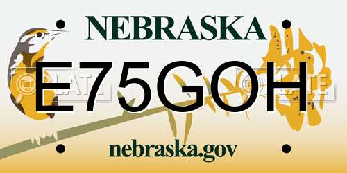 E75GOH Nebraska License Plate