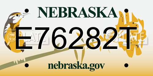 E76282T Nebraska License Plate