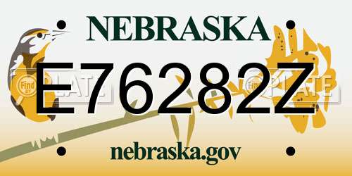 E76282Z Nebraska License Plate