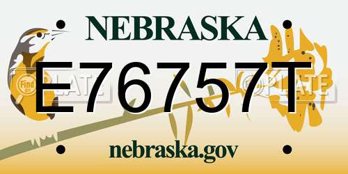 E76757T Nebraska License Plate
